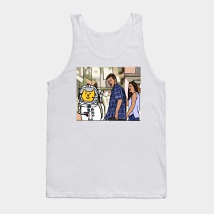 Distracted Boyfriend Meme Space Cat Sci Fi Tank Top